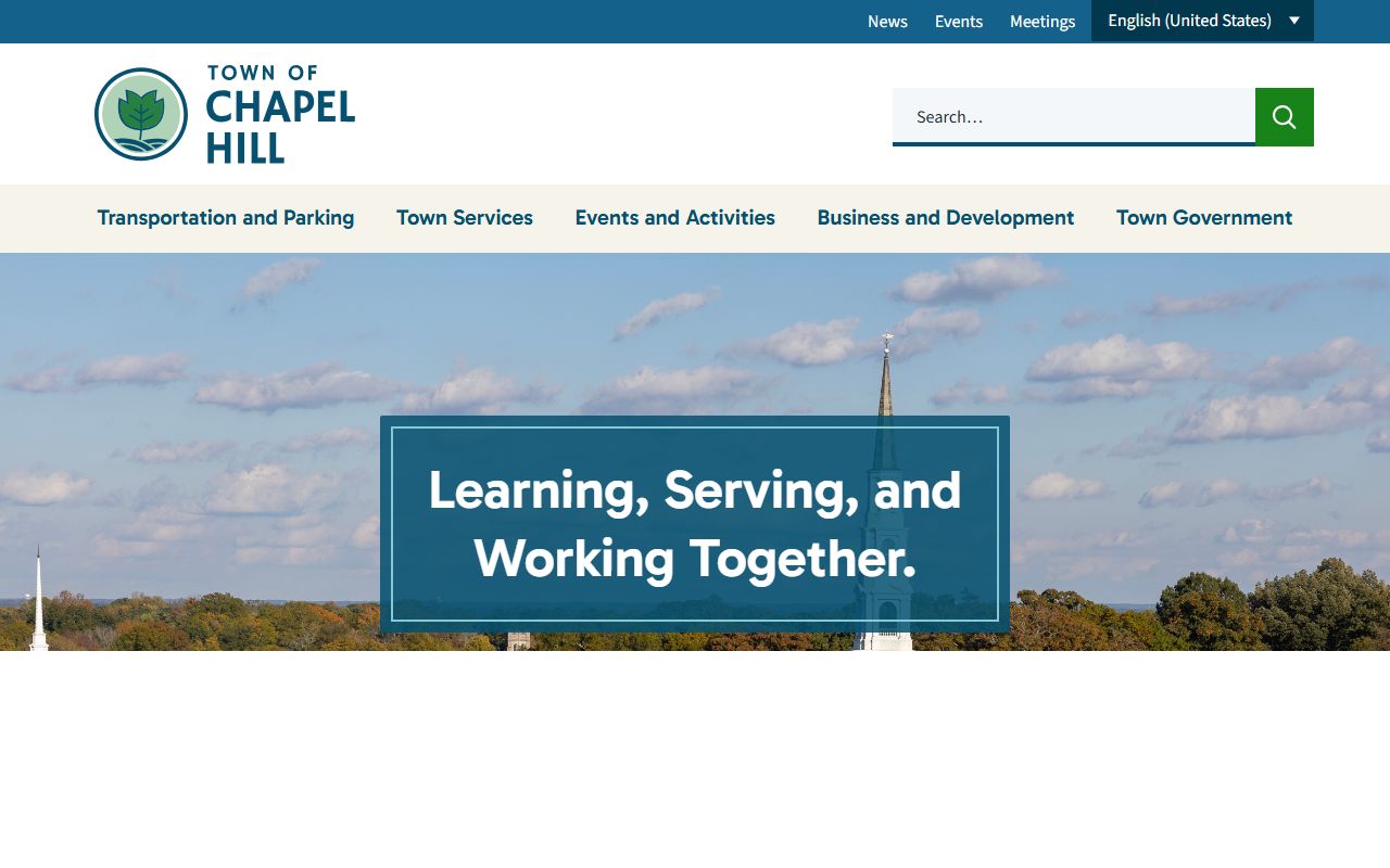 Town of Chapel Hill official website with links related to Chapel Hill marriage records and county resources