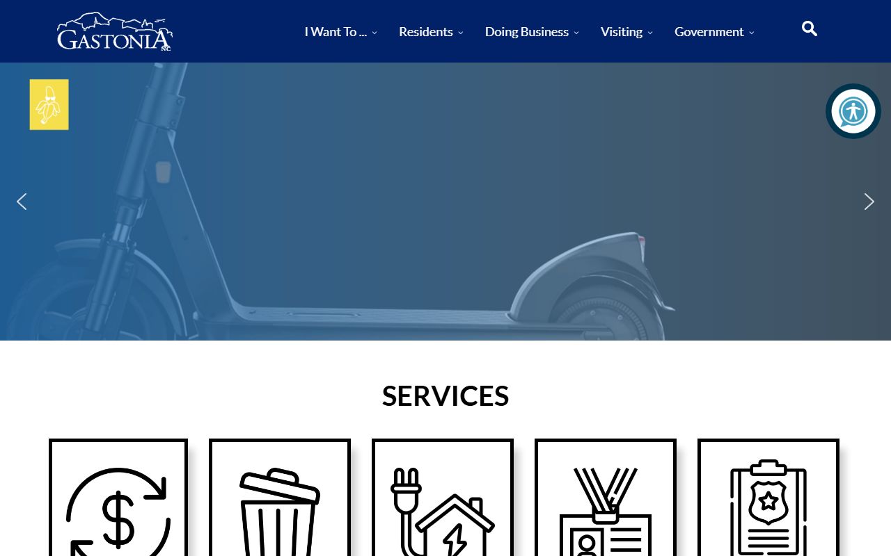 City of Gastonia official website showing resources for Gastonia marriage records