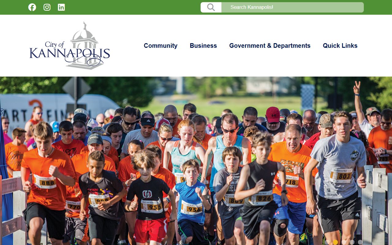 City of Kannapolis official website showing resources for Kannapolis marriage records across two counties