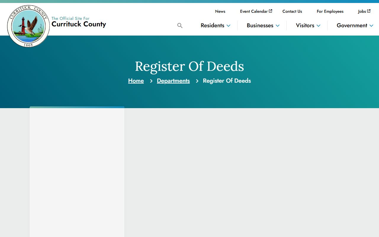Currituck County Register of Deeds official site for marriage records