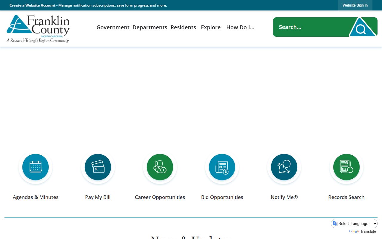 Franklin County Register of Deeds official website for marriage records