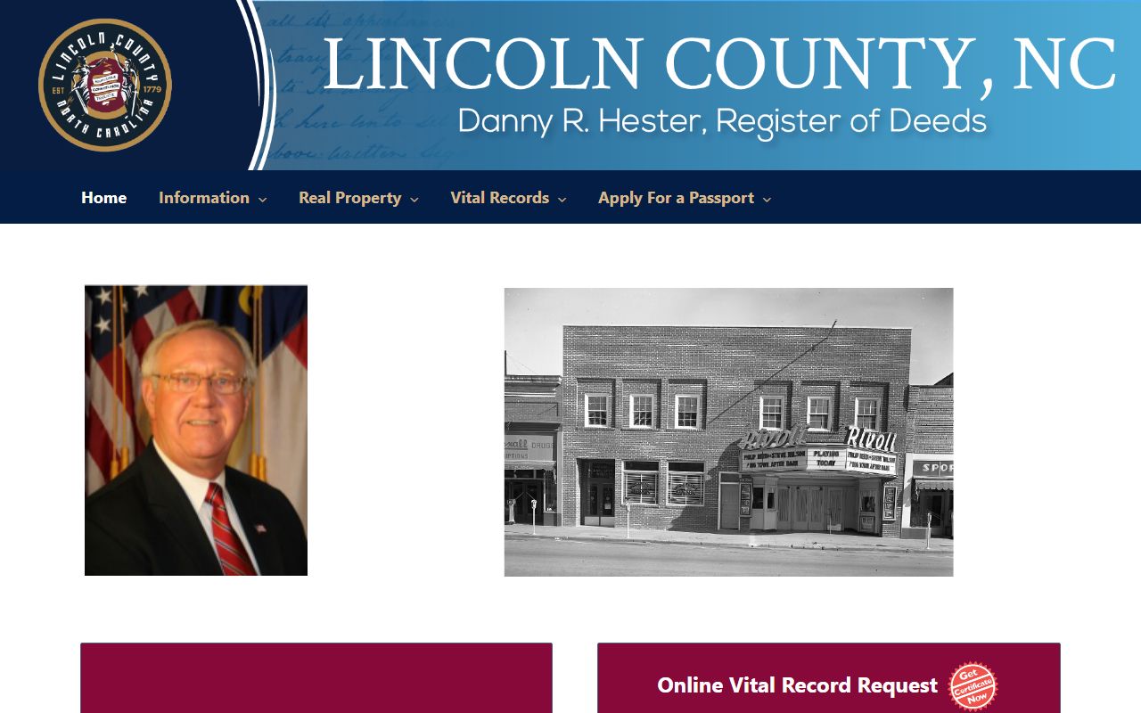 Lincoln County Register of Deeds official page for Lincoln County marriage records