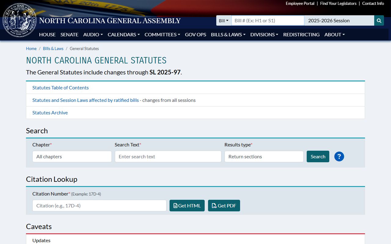 North Carolina General Statutes governing marriage records